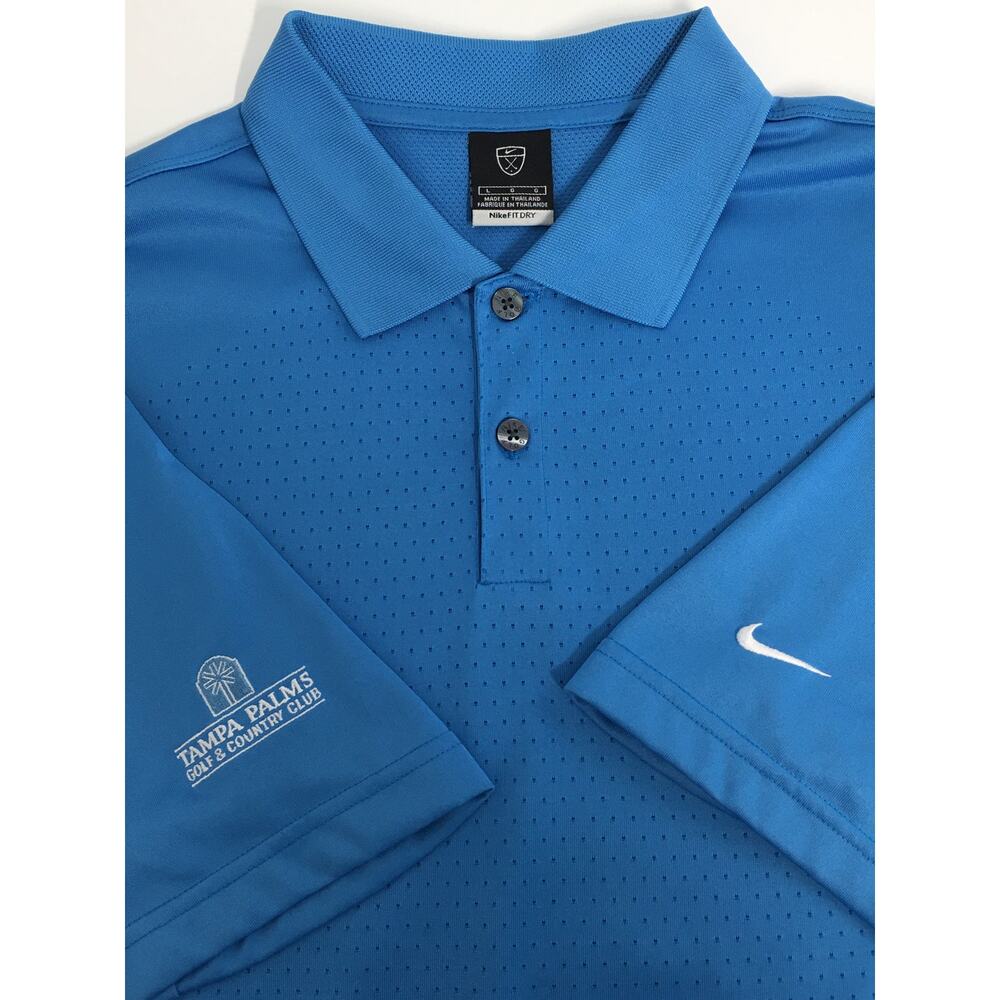 Nike Golf Mens XL Blue Dri Fit Polo Shirt Short Sleeve Athletic Performance